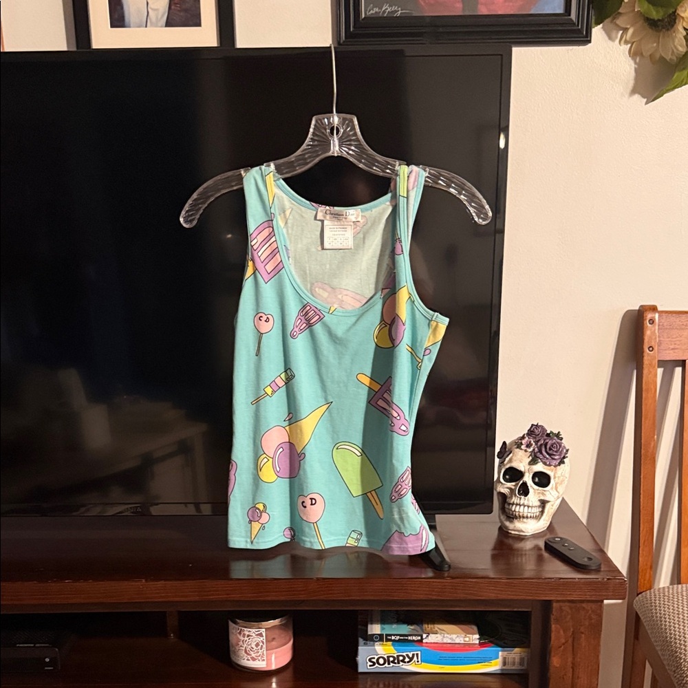 Dior Multicolor Ice Cream Print Tank Top